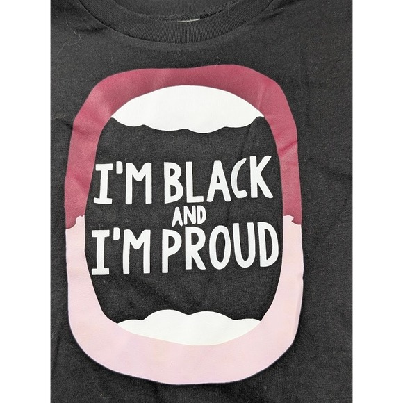 Unbranded T-Shirt Kids 3T Black I'm Black and I'm Proud Graphic Tee Casual - Picture 3 of 8